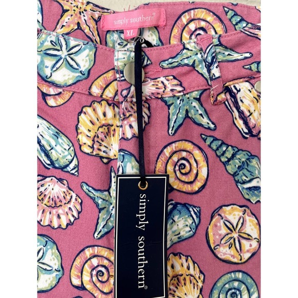 Simply‎ Southern Pink Seashell Pants Size XL NWT - Picture 4 of 6